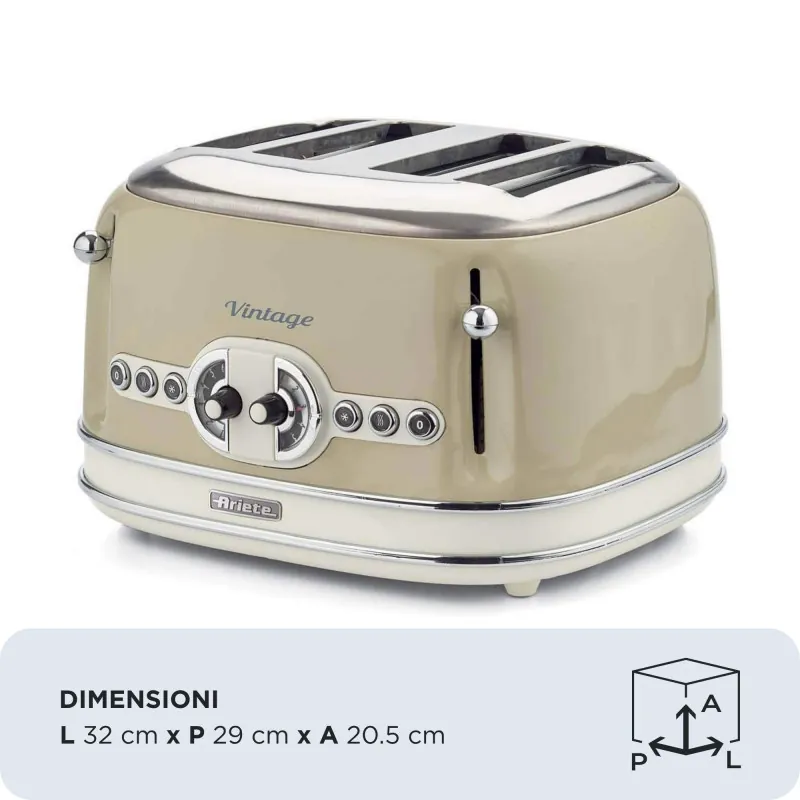 Toaster 4 slices Vintage Beige