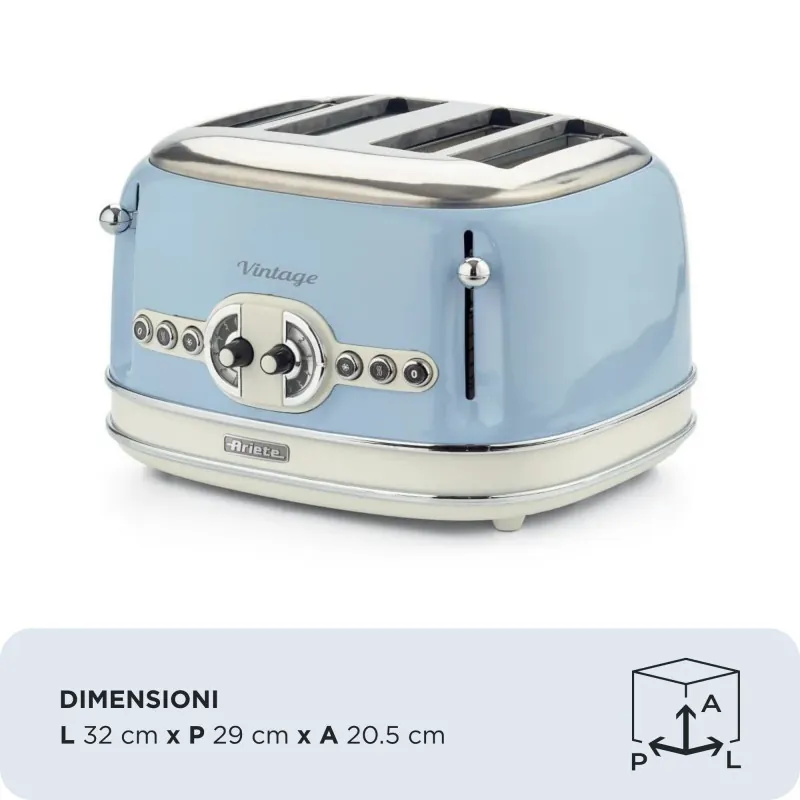 Toaster 4 slices Vintage Blue