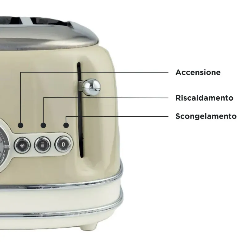 Toaster 4 slices Vintage Beige