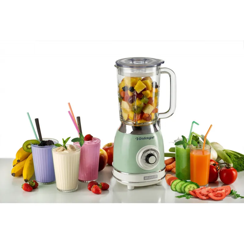 Blender with Glass Cup Vintage Green
